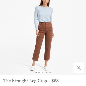 Everlane straight leg crop navy blue 0